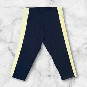 Victorias Secret Sport High-Waist Black & Gold Colorblock Leggings XL Ankle